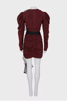 Mini dress with voluminous sleeves