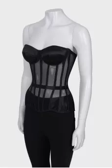 Translucent black corset