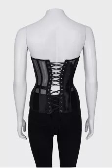 Translucent black corset