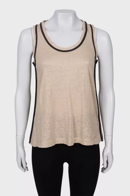 Golden linen tank top