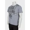 Men's gray t-shirt in print
