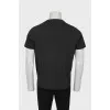 Men's dark green printed T-shirt