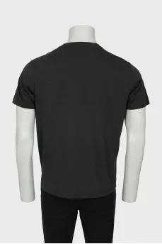 Men's dark green printed T-shirt