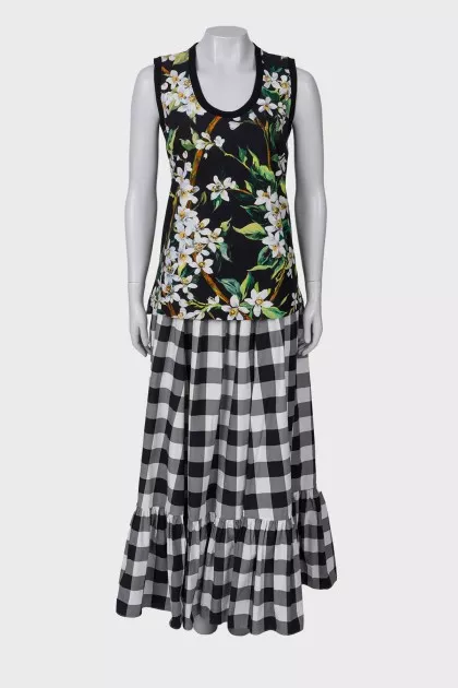 Checkered suit with a skirt