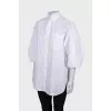 White shirt with lantern sleeve