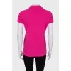 Hot pink t-shirt with embroidered logo