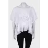 Translucent T-shirt with lace