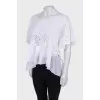 Translucent T-shirt with lace