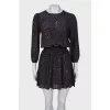 Black dress in an abstract print