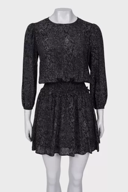 Black dress in an abstract print