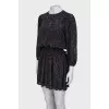 Black dress in an abstract print