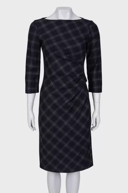 Draped print dress
