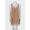 Silk dress with lace