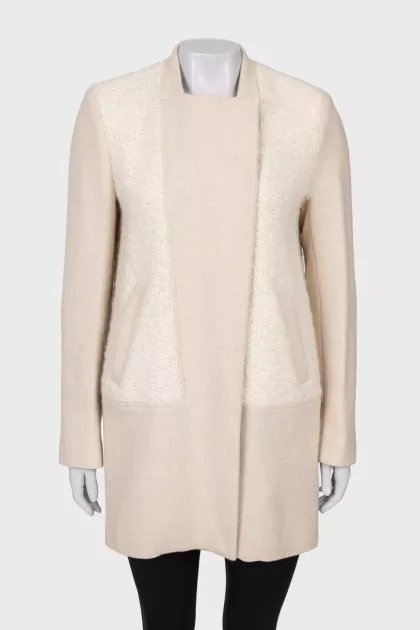 Beige zip coat