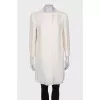 Linen cardigan with brooch