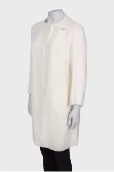 Льняний кардиган з брошкою