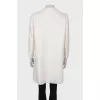Linen cardigan with brooch