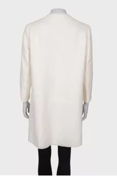 Льняний кардиган з брошкою