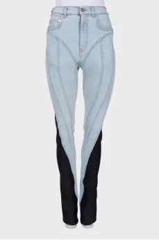 Combination jeans with raised seam
