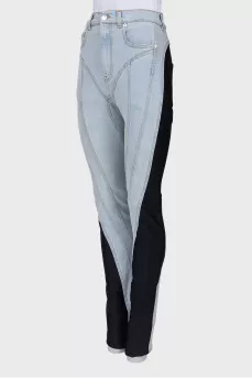 Combination jeans with raised seam