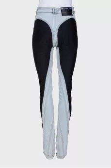 Combination jeans with raised seam