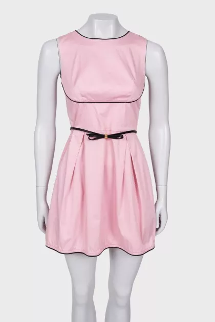 Pink dress with belt