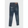 Blue high rise jeans