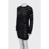 Black perforated dress