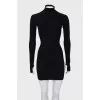 Black dress with raised seams