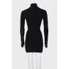 Black dress with raised seams