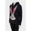 Black sweatshirt with embroidered print