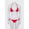 Red swimsuit with tag