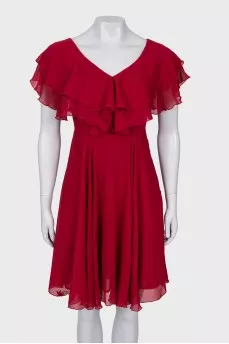 Red dress with ruffles