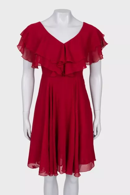 Red dress with ruffles