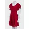 Red dress with ruffles