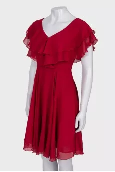 Red dress with ruffles