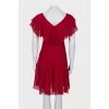 Red dress with ruffles