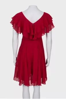 Red dress with ruffles