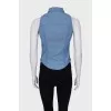 Blue button down top