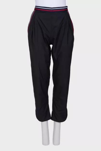 Black straight trousers