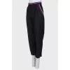 Black straight trousers