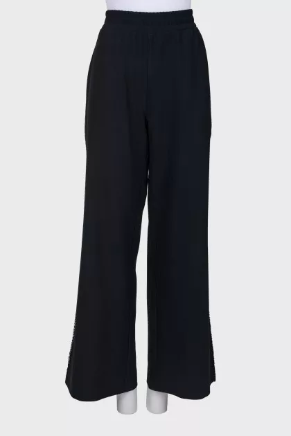 Dark green loose fit trousers