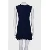 Blue mini dress with frill at the bottom