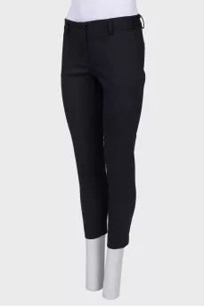Black low rise trousers