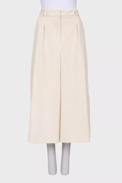 White velvet culottes