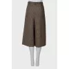 Wool culottes in houndstooth print