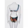One piece swimsuit with tag print