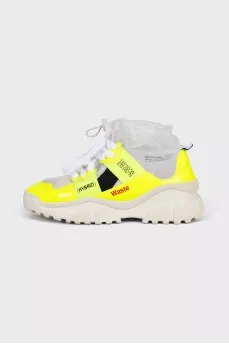 Sneakers with translucent textiles