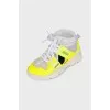 Sneakers with translucent textiles