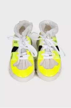 Sneakers with translucent textiles